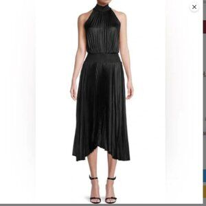 Elie Tahari - Pleated Halter Blouson Midi Dress